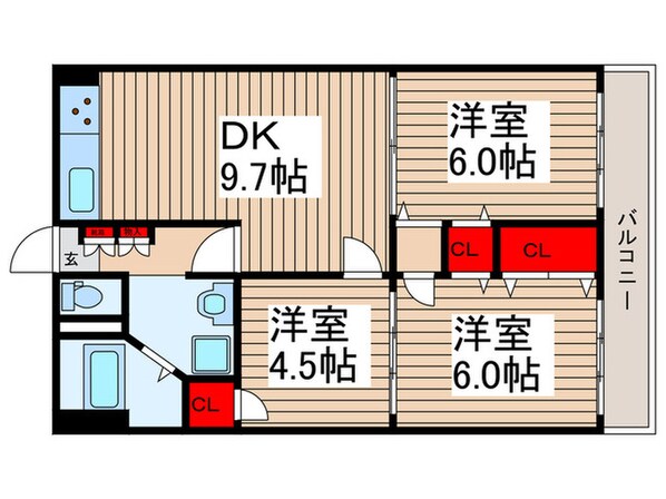 小栗原住宅１号棟（607）の物件間取画像